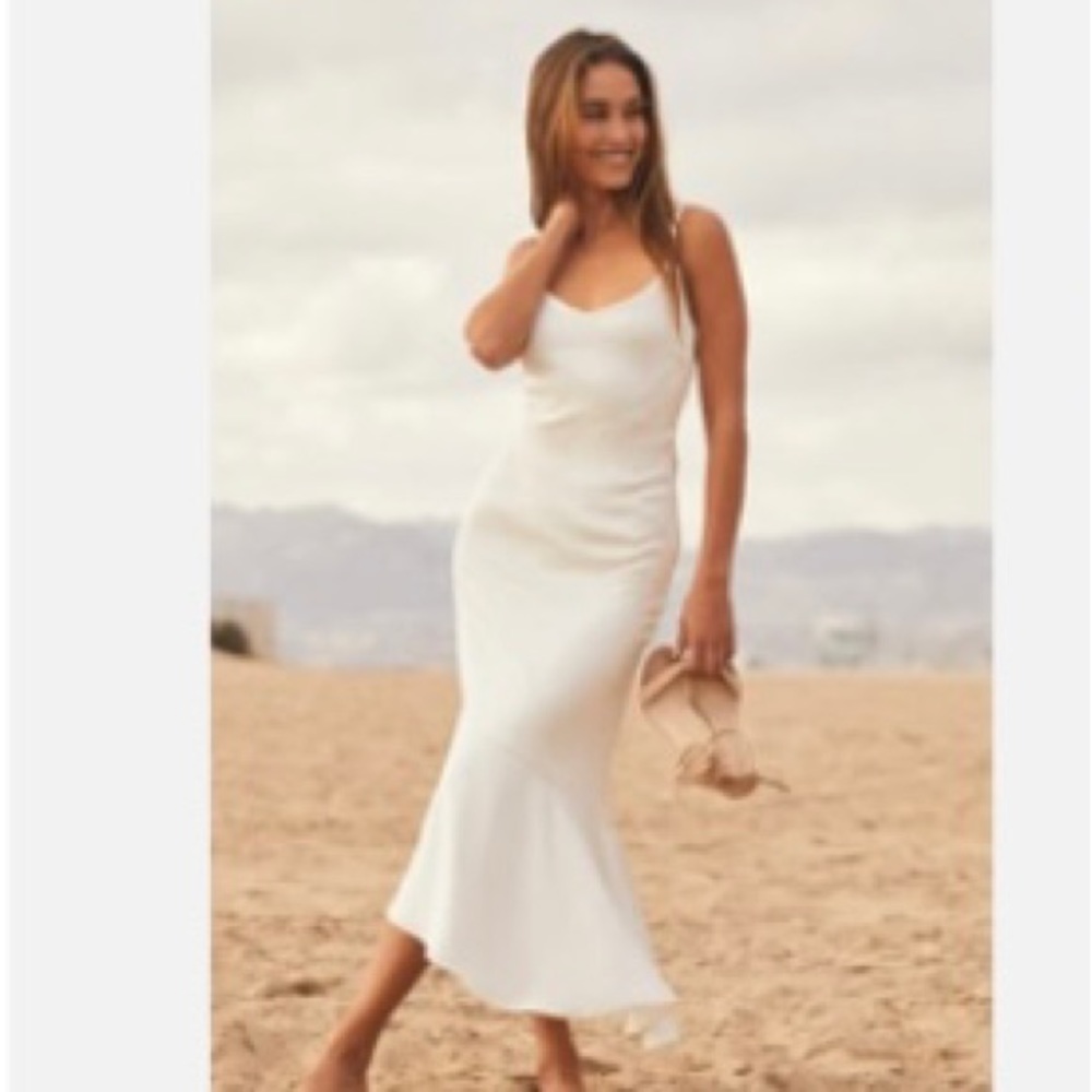 Asymmetrical satin spaghetti/adjustable strap dress